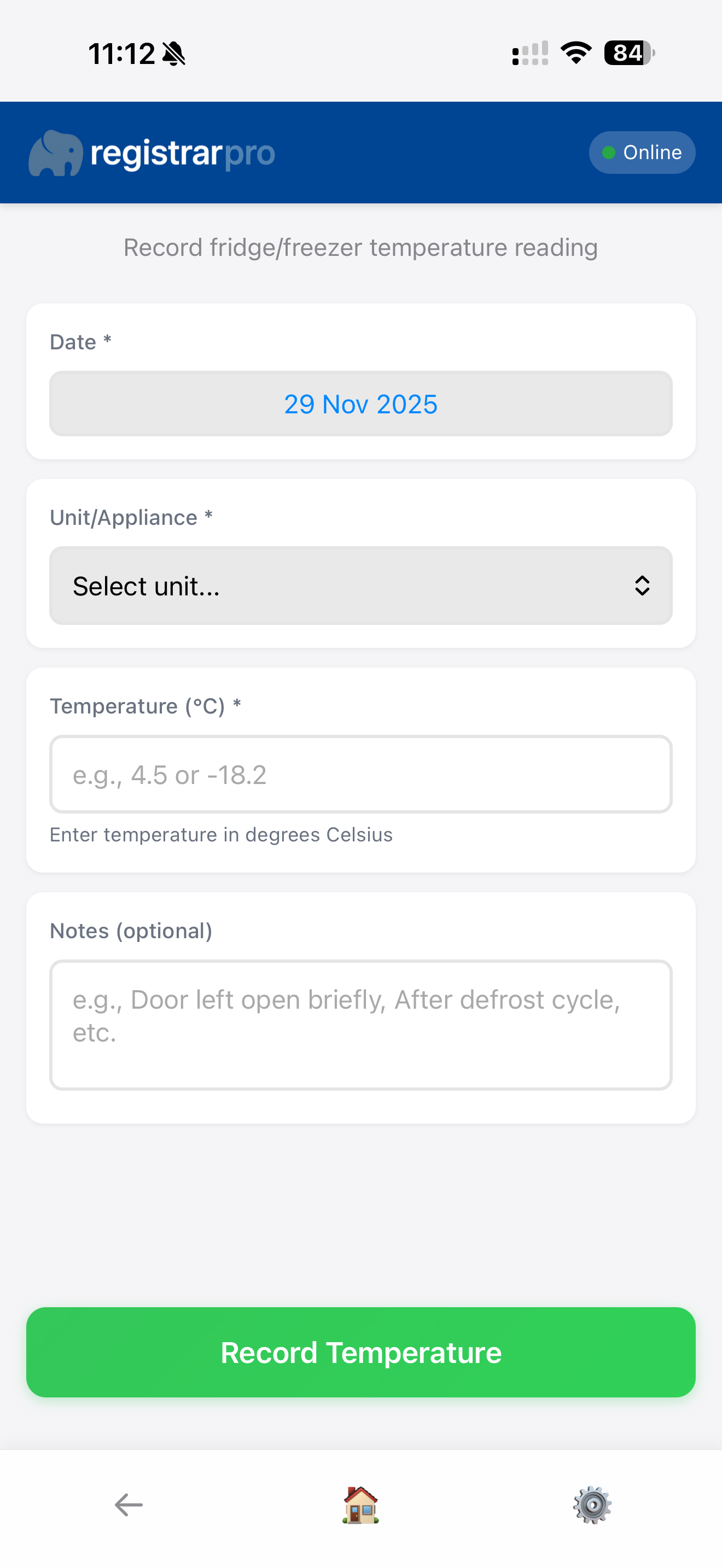 Fridge and Freezer Temperatures
