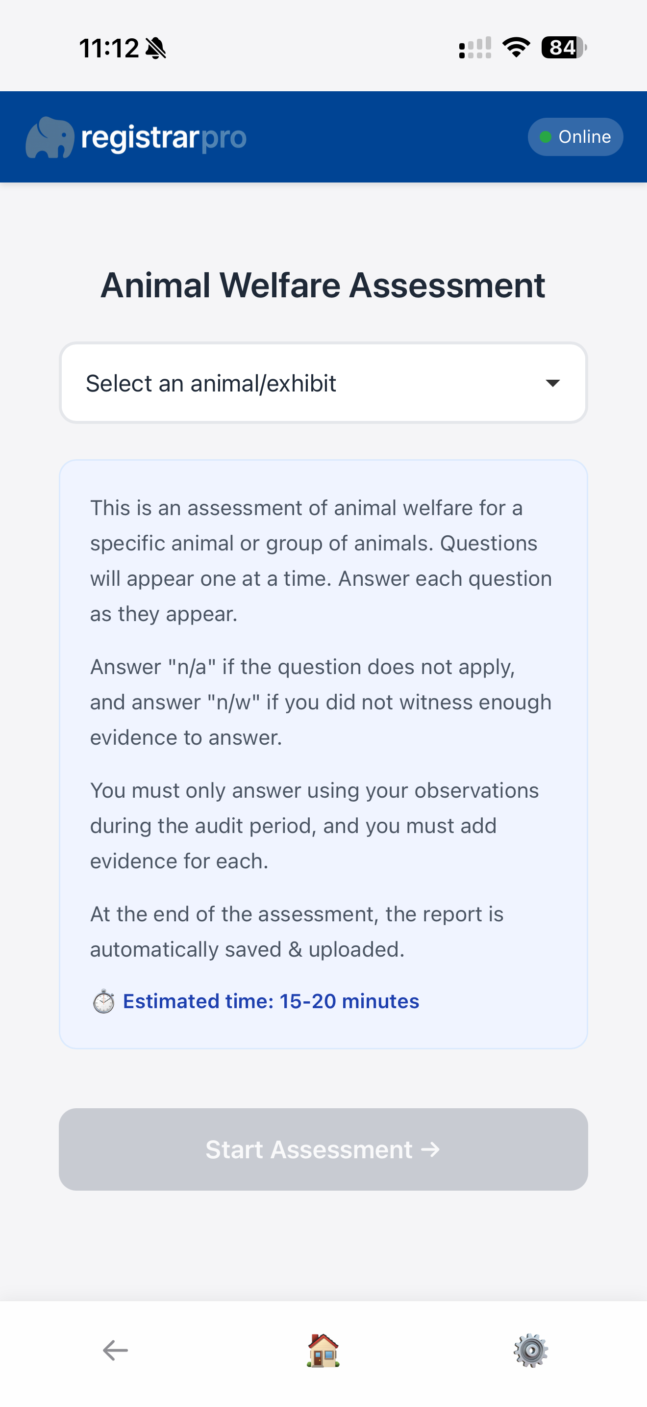 Welfare assessment
